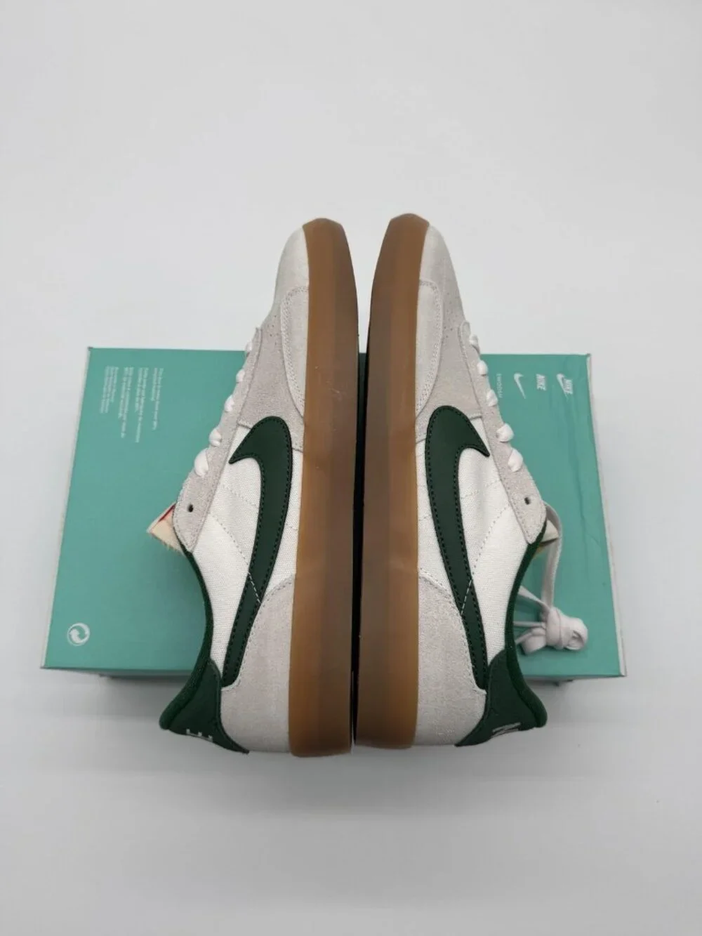 New Nike SB Heritage Vulc Shoes Mens Size 10 White Green Suede Skate CD5010 104
